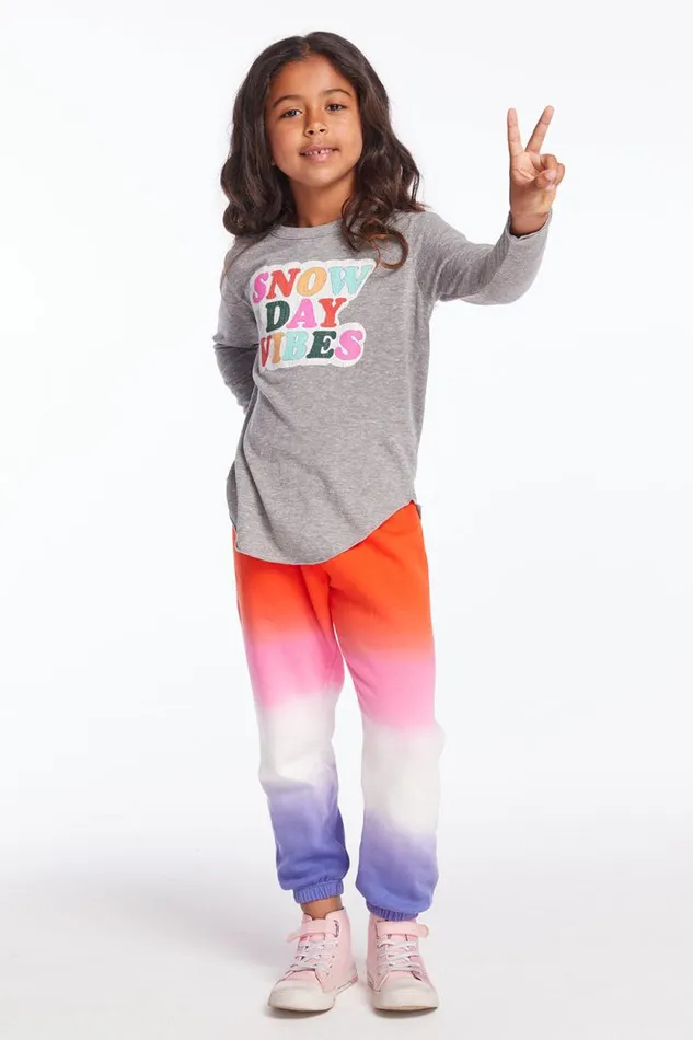 Kids Chaser Brand Girls Snow Day Vibes Girls Long Sleeve