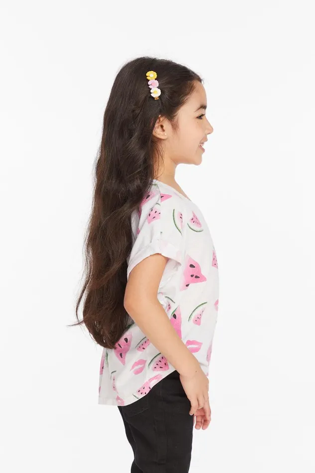 Kids Chaser Brand Girls Watermelon Lips Girls Tee