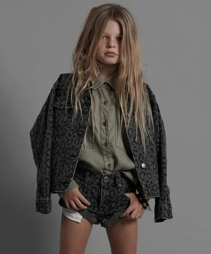 Kids KIDS NIGHT CRAWLER KHAKI BANDITS DENIM SHORT One Teaspoon Kids