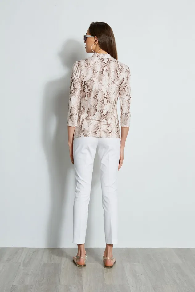 Knits and Sweaters Women Elie Tahari 34 Sleeve Python Print Twist Knit PRINT