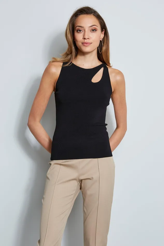 Knits and Sweaters Women Elie Tahari Cross Strap Sweater Tank Noir