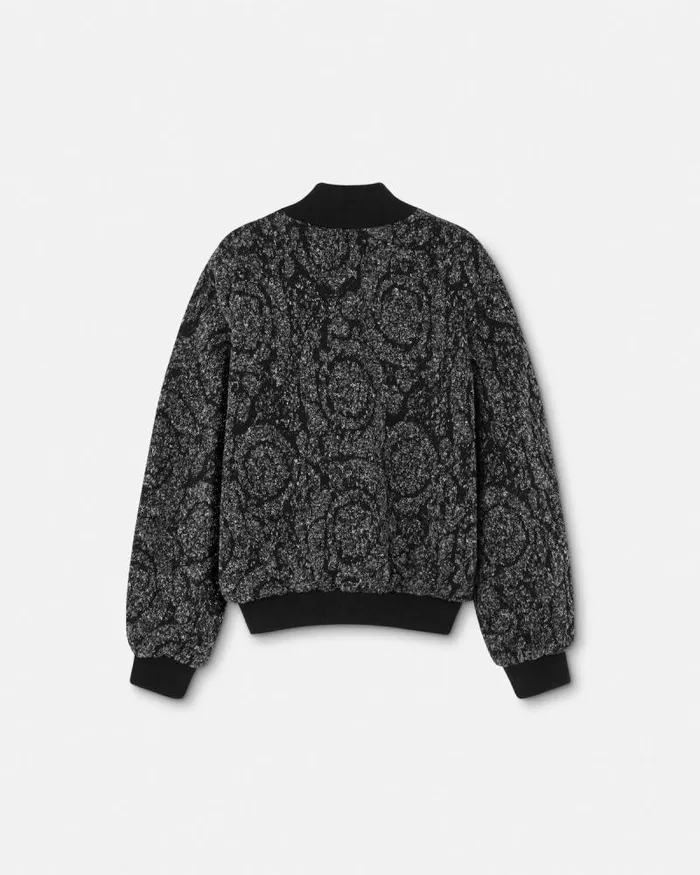 La Coupe Des Dieux Reversible Bomber Jacket Blacksilver Men Versace Knitwear