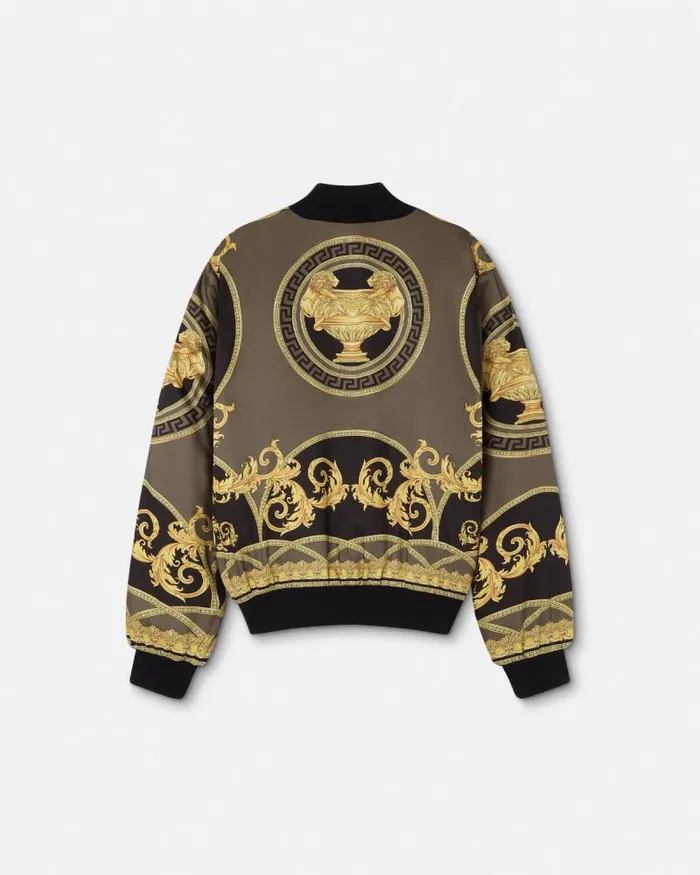 La Coupe Des Dieux Reversible Bomber Jacket Blacksilver Men Versace Knitwear