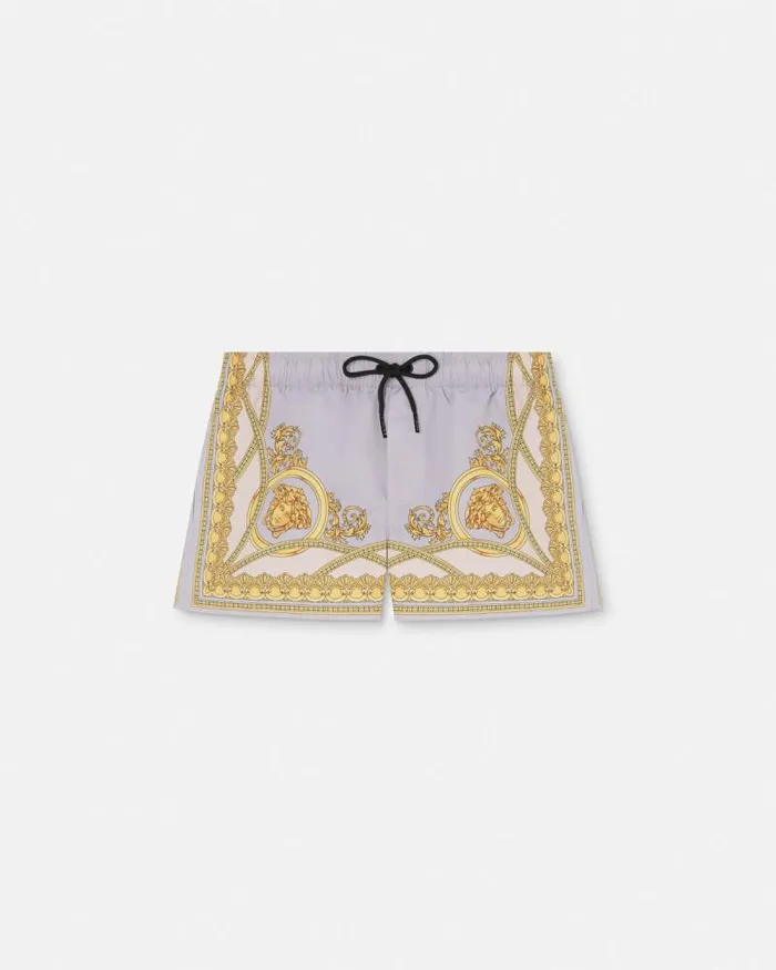La Coupe Des Dieux Swim Shorts Grayprint Men Versace Swimwear