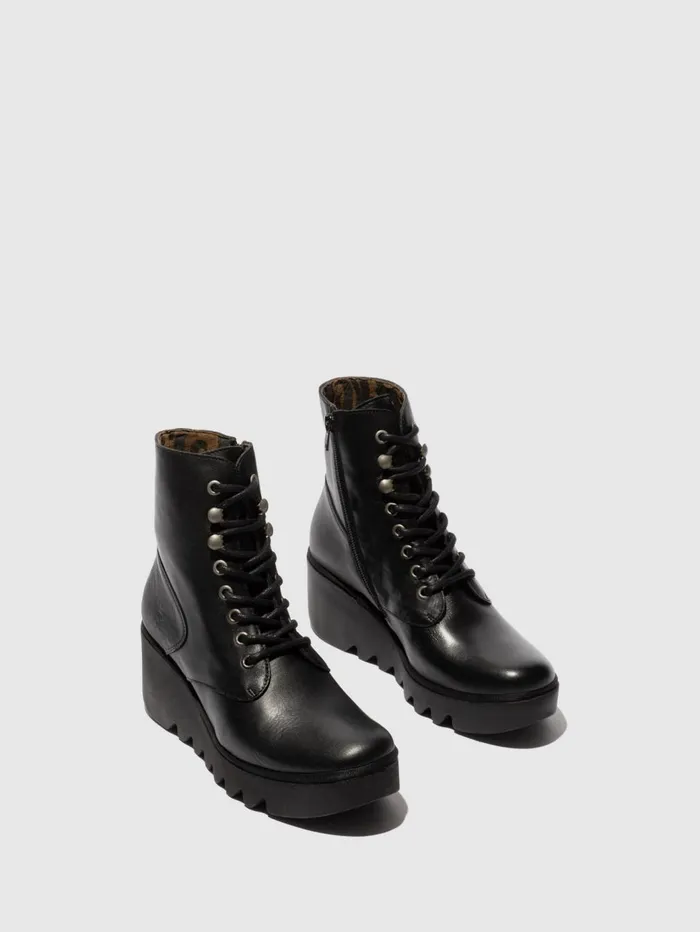 Laceup Ankle Boots BIRR534FLY BLACK Women Fly London Ankle Boots