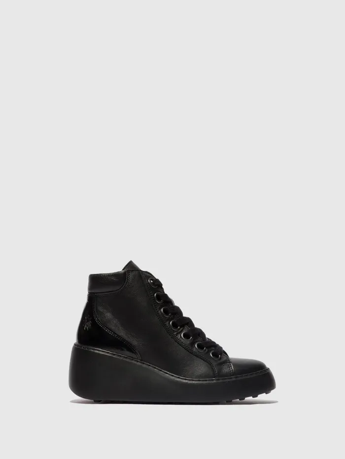 Laceup Ankle Boots DICE468FLY BLACK BLACK SOLE Women Fly London Ankle Boots