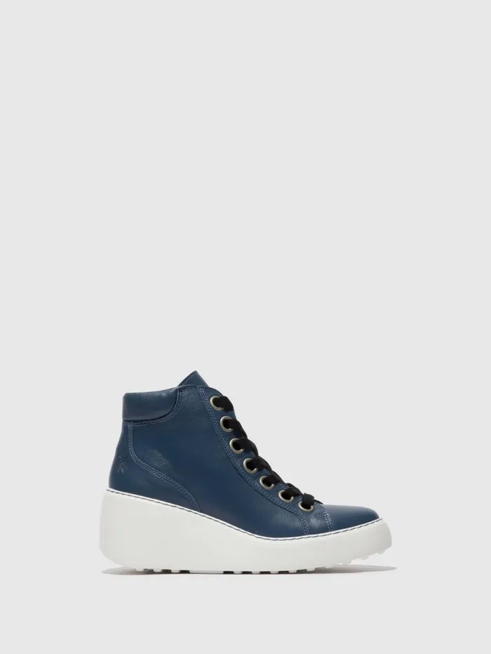 Laceup Ankle Boots DICE468FLY DENIM OFFWHITE SOLE Women Fly London Ankle Boots