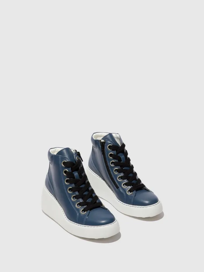 Laceup Ankle Boots DICE468FLY DENIM OFFWHITE SOLE Women Fly London Ankle Boots