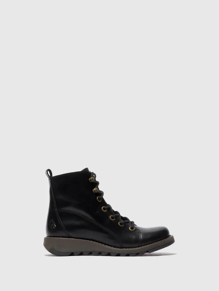 Laceup Boots SORE813FLY RUG BLACK Women Fly London Boots