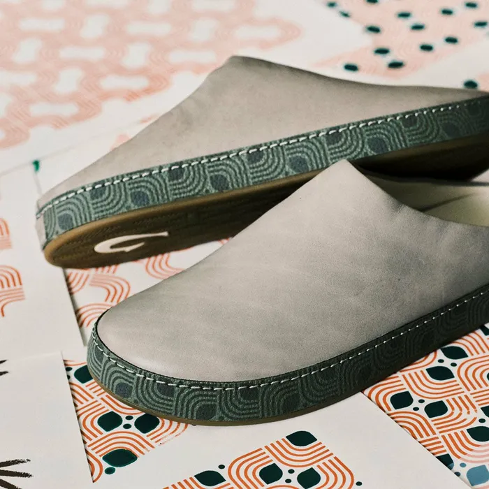 Leather Men Olukai Hmani Leather Mules 8211 Mist