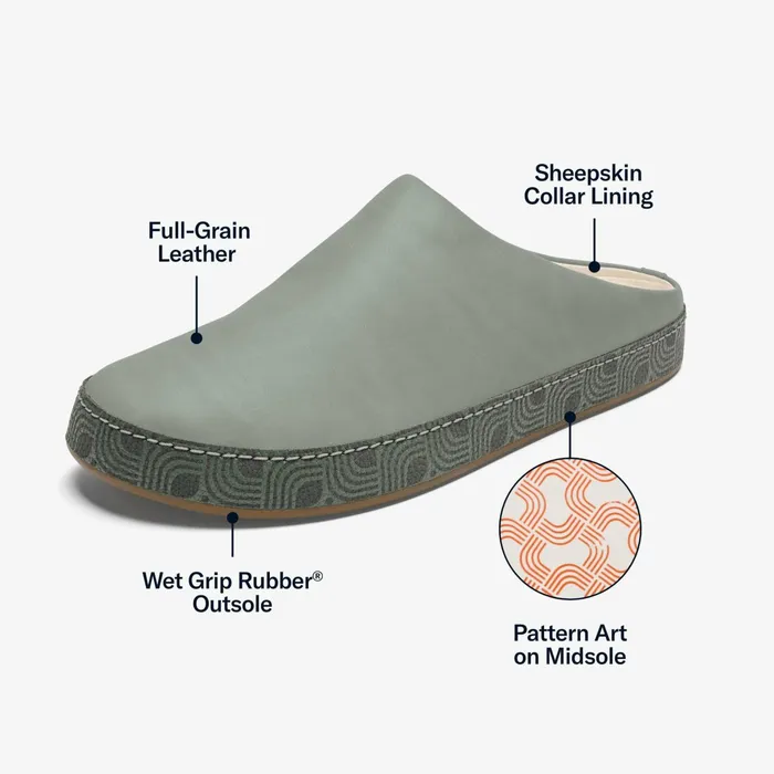 Leather Men Olukai Hmani Leather Mules 8211 Mist
