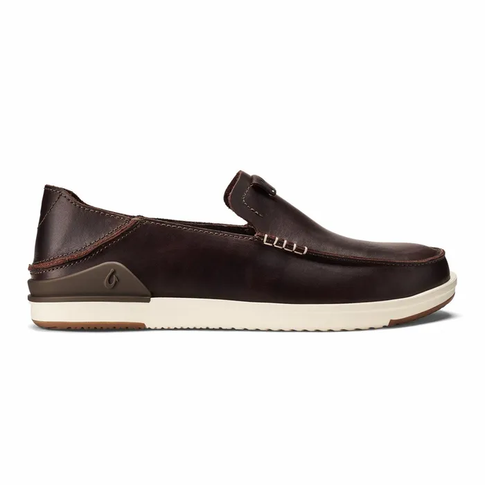 Leather Men Olukai Kkaha Leather SlipOn Shoes 8211 Dark Java