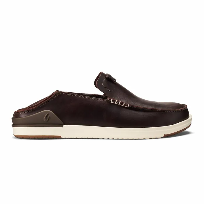 Leather Men Olukai Kkaha Leather SlipOn Shoes 8211 Dark Java