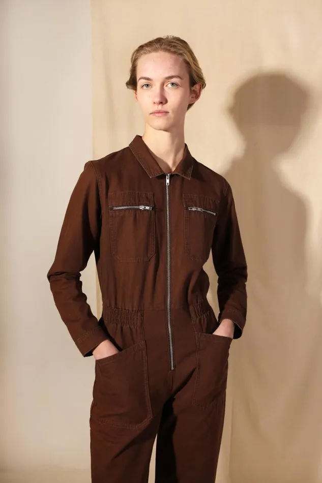 LF Markey Boilersuits Women Danny Boilersuit Chocolate Canvas
