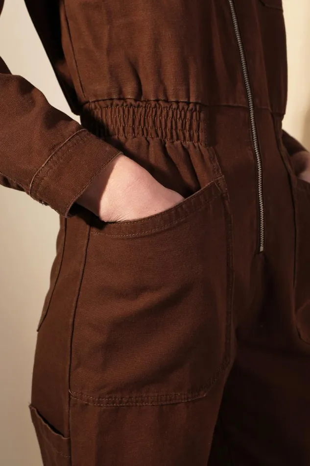 LF Markey Boilersuits Women Danny Boilersuit Chocolate Canvas