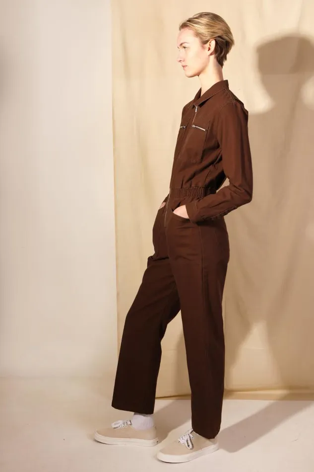 LF Markey Boilersuits Women Danny Boilersuit Chocolate Canvas