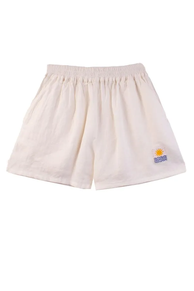 LF Markey Shorts Women Basic Linen Shorts Ivory
