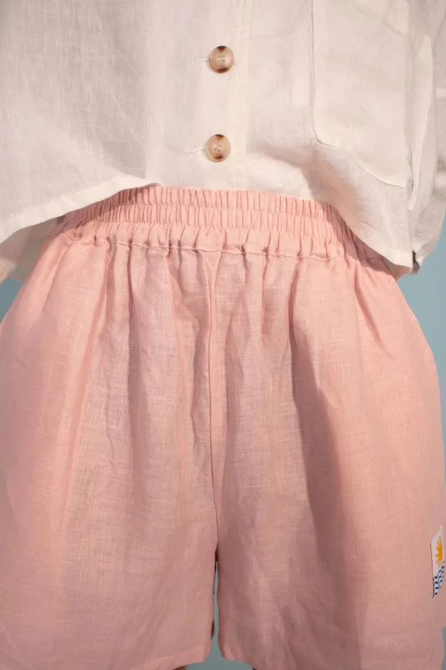 LF Markey Shorts Women Basic Linen Shorts Petal