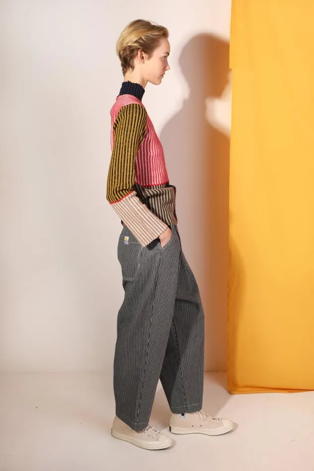 LF Markey Trousers Women Mega Slacks Indigo Stripe