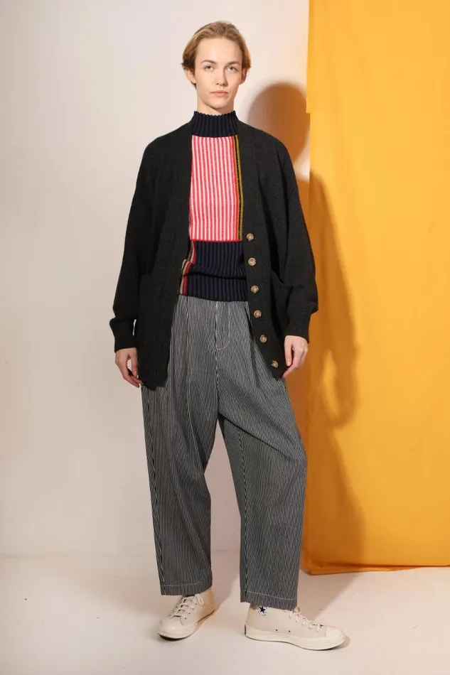 LF Markey Trousers Women Mega Slacks Indigo Stripe