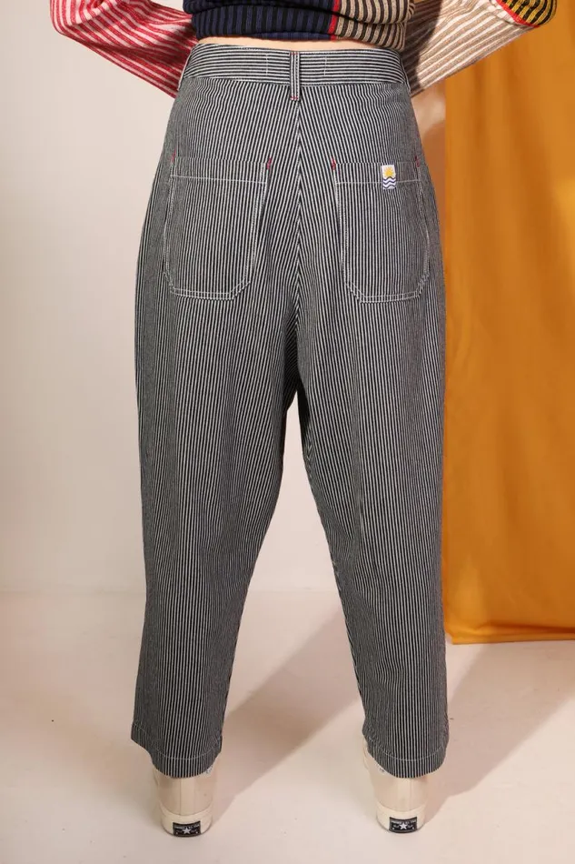 LF Markey Trousers Women Mega Slacks Indigo Stripe
