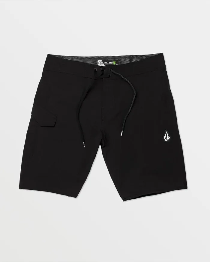 Lido Solid ModTech Trunks 8211 Black Mens Volcom Boardshorts and Trunks