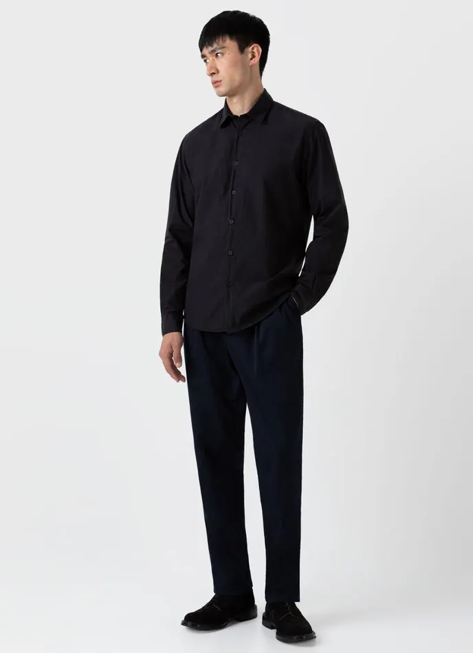 Lightweight Poplin Shirt Black Men SUNSPEL Shirts