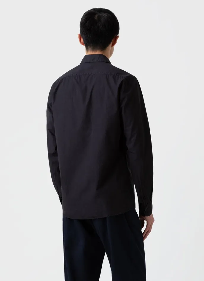 Lightweight Poplin Shirt Black Men SUNSPEL Shirts