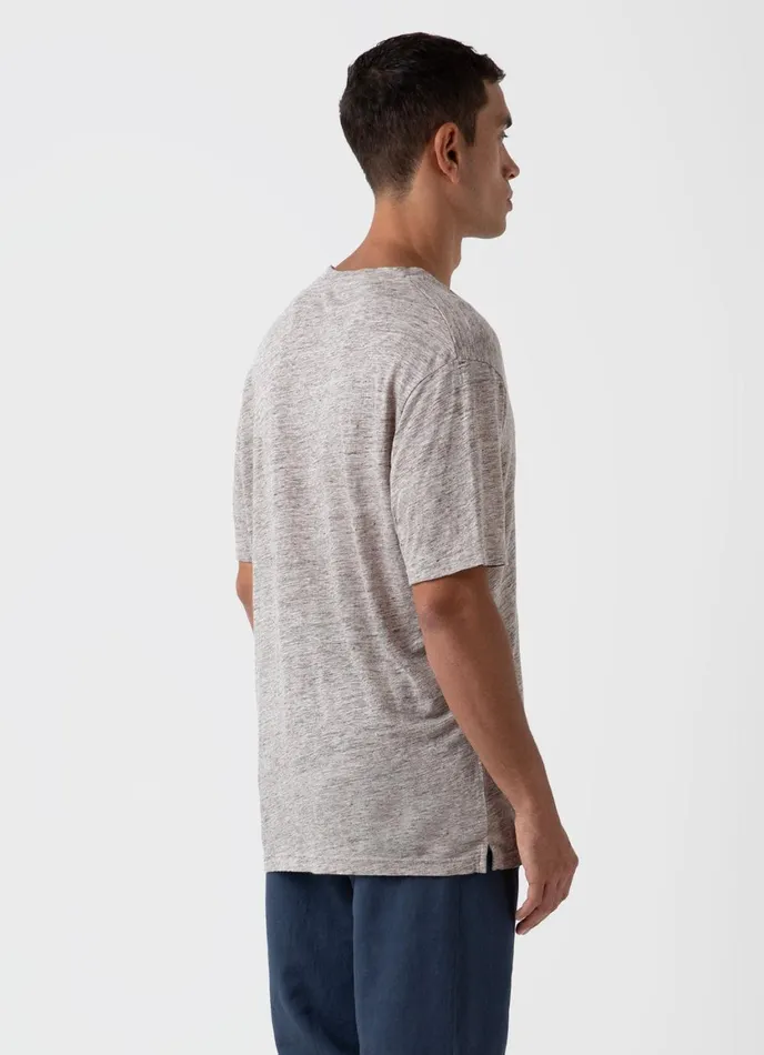 Linen Tshirt Oatmeal Melange Men SUNSPEL Tshirts
