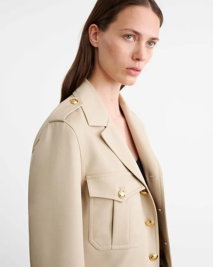 LISE JACKET Roosevelt Khaki Women Nili Lotan Jackets and Blazers