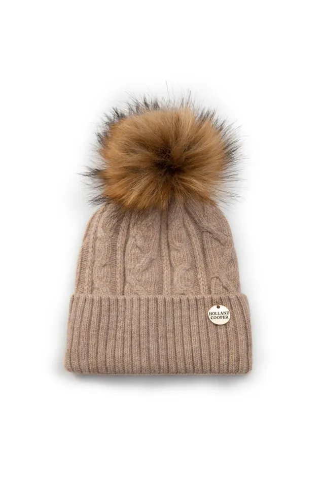 Little Little Gifting Holland Cooper Little Bobble Hat Camel