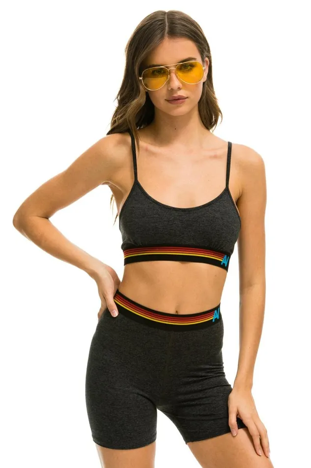 Logo Adjustable Bralette 8211 Charcoal Women Aviator Nation Sports Bras
