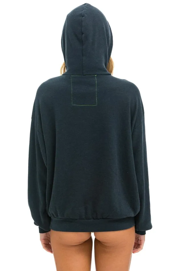 Logo Stitch Pullover Relaxed Hoodie 8211 Charcoal WomenMen Aviator Nation Hoodies