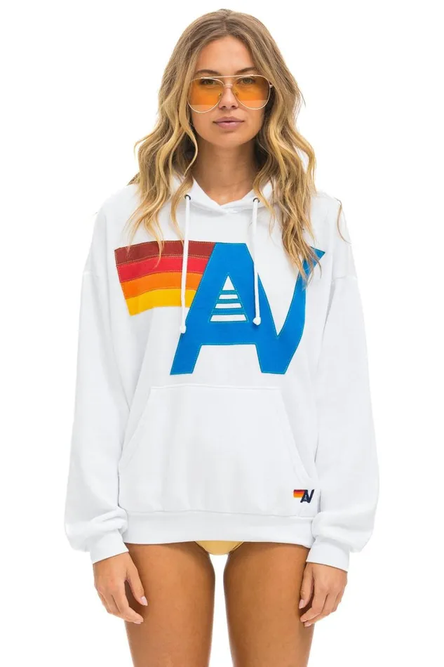 Logo Stitch Pullover Relaxed Hoodie 8211 White WomenMen Aviator Nation Hoodies Logo Stitch Pullover Relaxed Hoodie 8211 White WomenMen Aviator Nation Hoodies