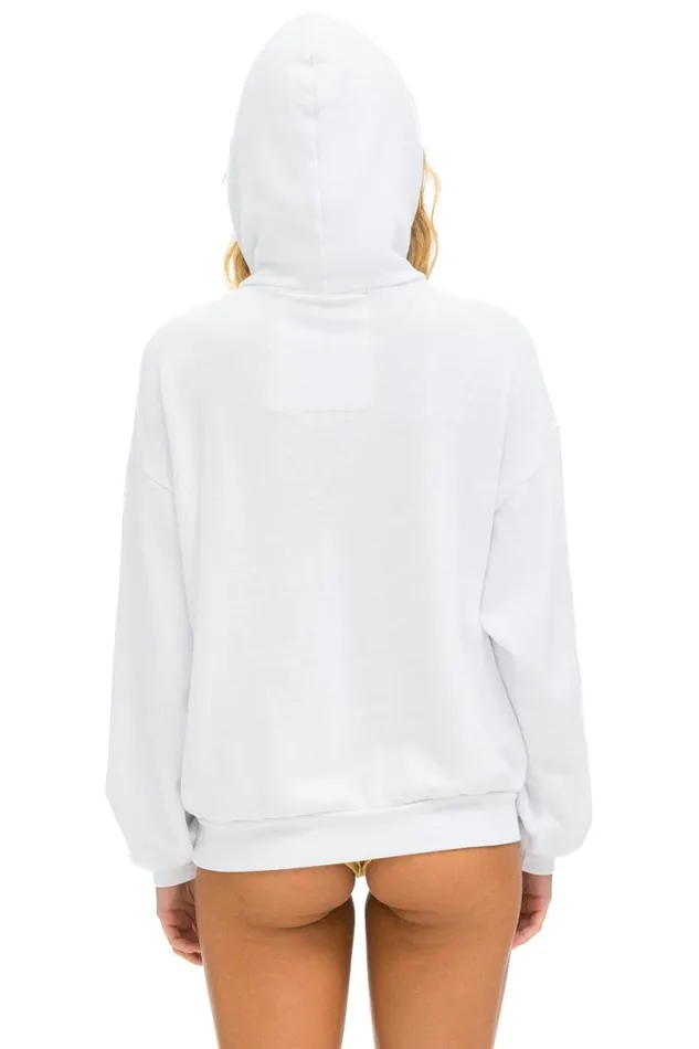 Logo Stitch Pullover Relaxed Hoodie 8211 White WomenMen Aviator Nation Hoodies