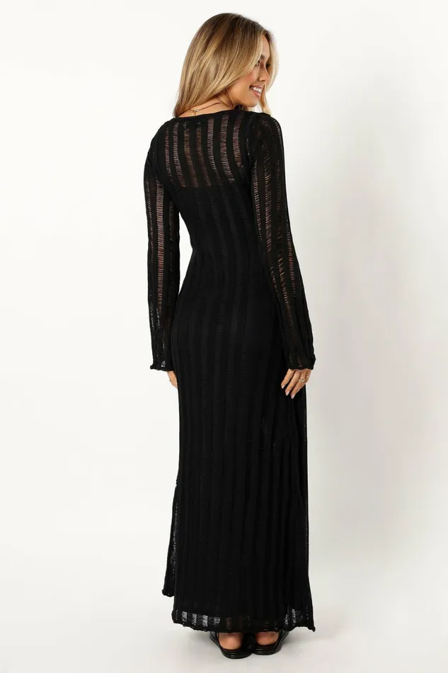 Long Sleeve Dresses Petal and Pup Women Jaye Long Sleeve Maxi Dress Black