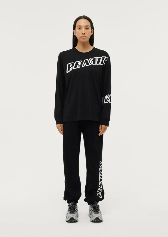 LongSleeveTops TIEBREAK LS TEE IN BLACK PE Nation Women