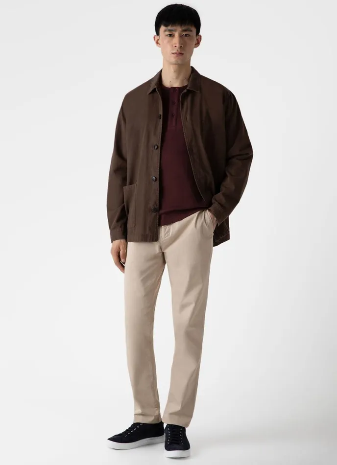 Long Sleeve Waffle Henley Maroon Men SUNSPEL Tshirts