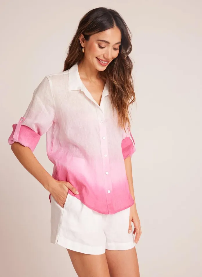 Long Sleeve Women Bella Dahl Capri Button Down 8211 Pink Ombre Dye Long Sleeve Women Bella Dahl Capri Button Down 8211 Pink Ombre Dye