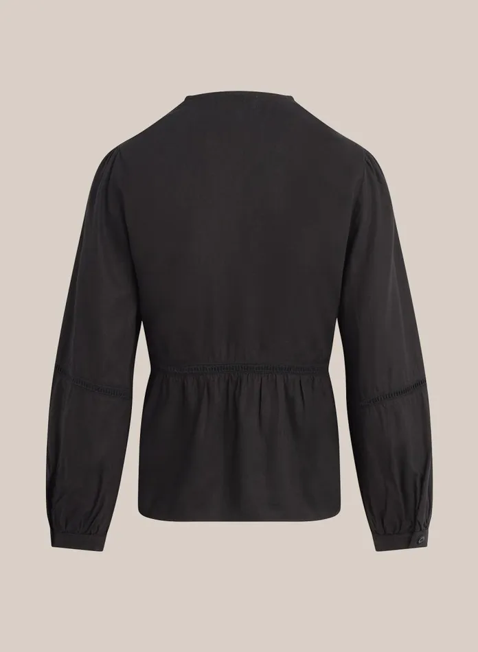 Long Sleeve Women Bella Dahl Ladder Trim Peplum Top 8211 Black Long Sleeve Women Bella Dahl Ladder Trim Peplum Top 8211 Black