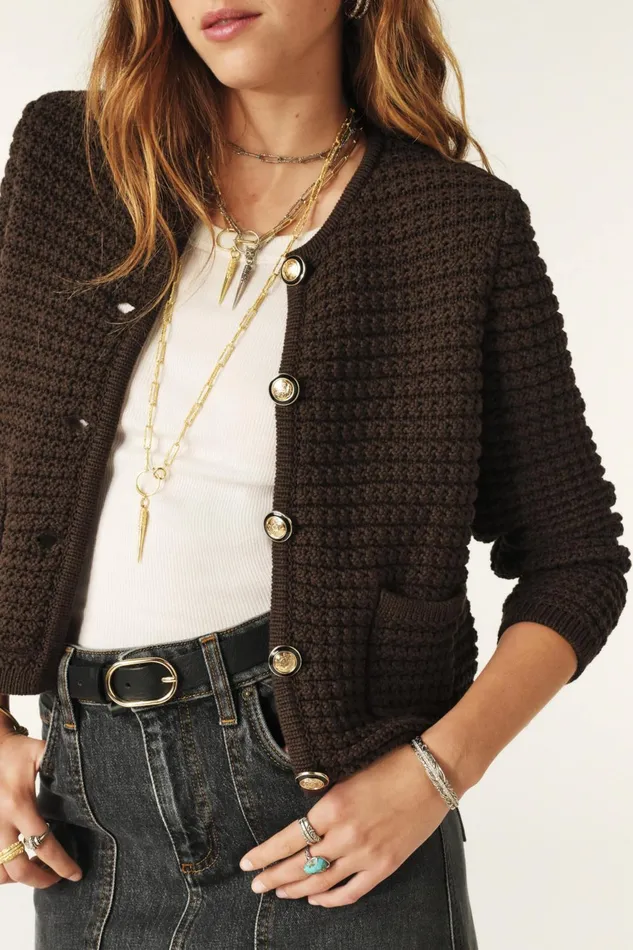 LongSleeved Cardigan Gaspard Red Women Baandsh Sweaters and Cardigans