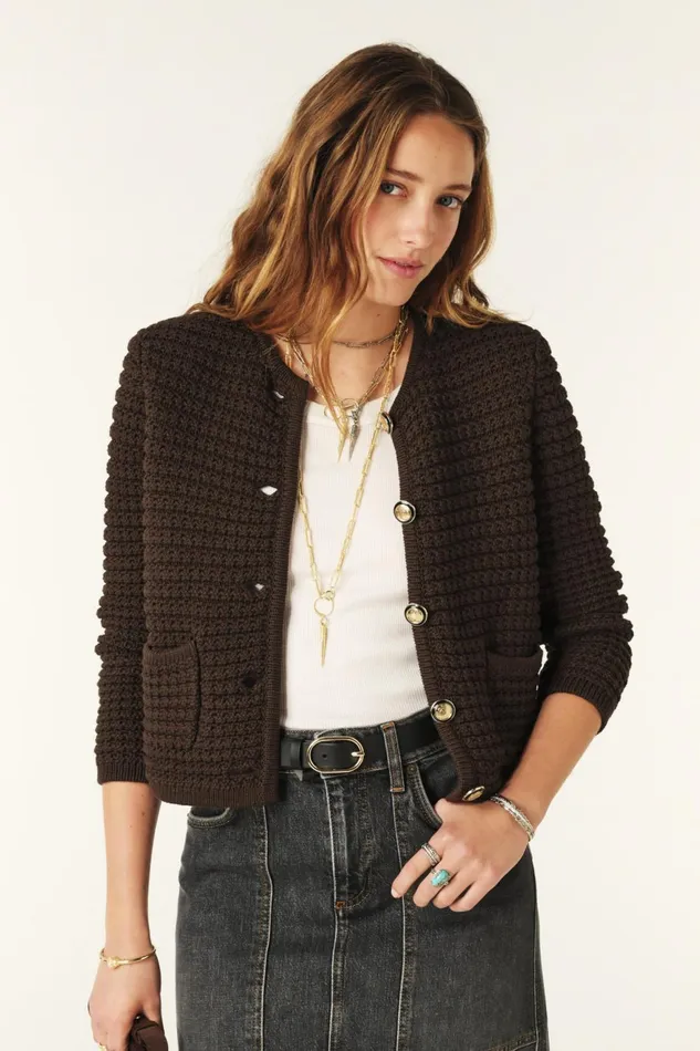 LongSleeved Cardigan Gaspard Red Women Baandsh Sweaters and Cardigans