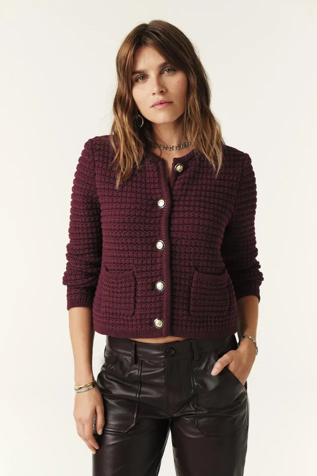 LongSleeved Cardigan Gaspard Red Women Baandsh Sweaters and Cardigans