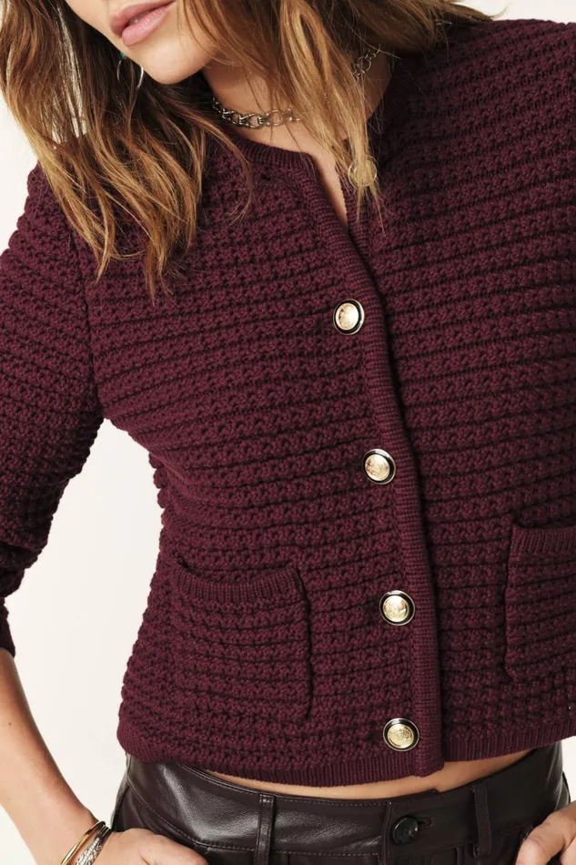 LongSleeved Cardigan Gaspard Red Women Baandsh Sweaters and Cardigans