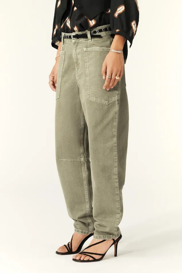 LooseFitting Jeans Vulny Green Women Baandsh Pants and Jeans