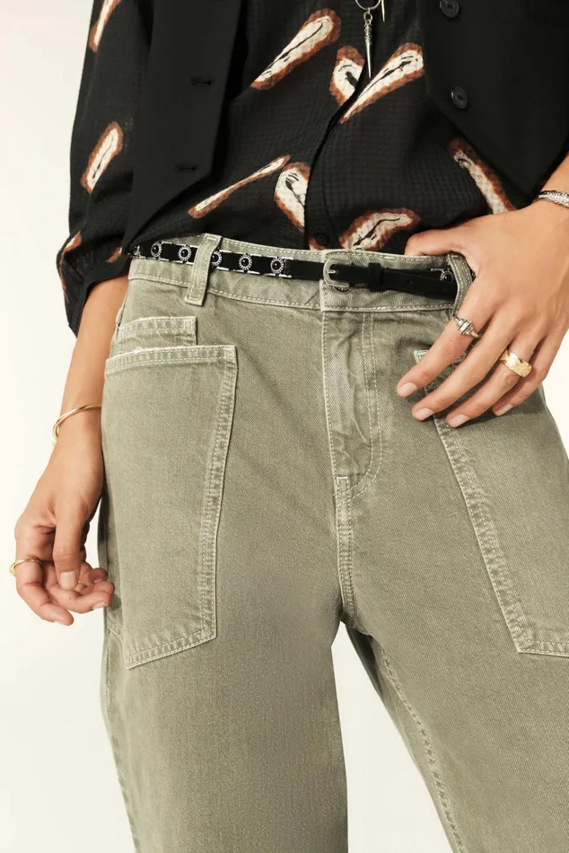 LooseFitting Jeans Vulny Green Women Baandsh Pants and Jeans