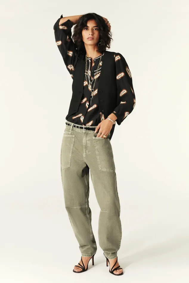 LooseFitting Jeans Vulny Green Women Baandsh Pants and Jeans