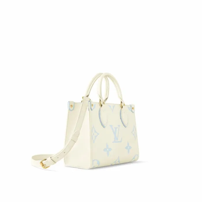 Louis Vuitton M46833 OnTheGo PM LatteCandy Blue 8211 Louis Vuitton Handbag Store Women Louis Vuitton Onthego Bag