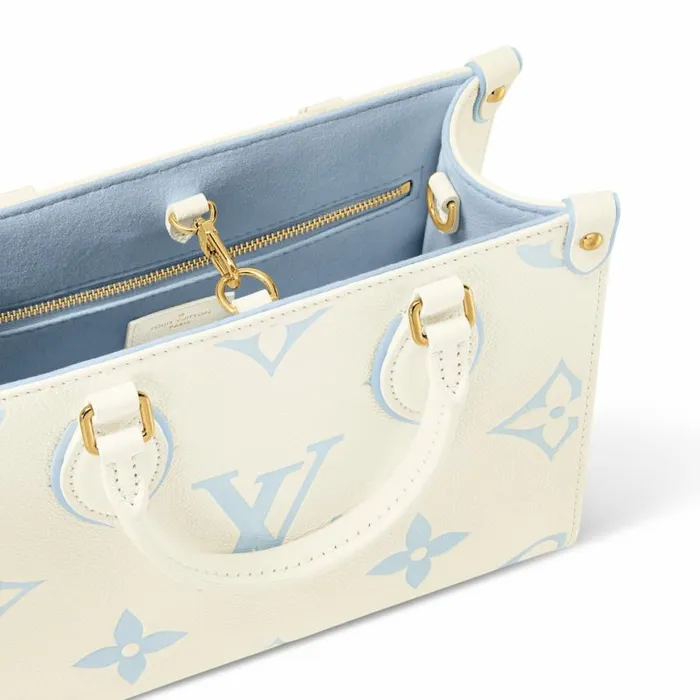 Louis Vuitton M46833 OnTheGo PM LatteCandy Blue 8211 Louis Vuitton Handbag Store Women Louis Vuitton Onthego Bag
