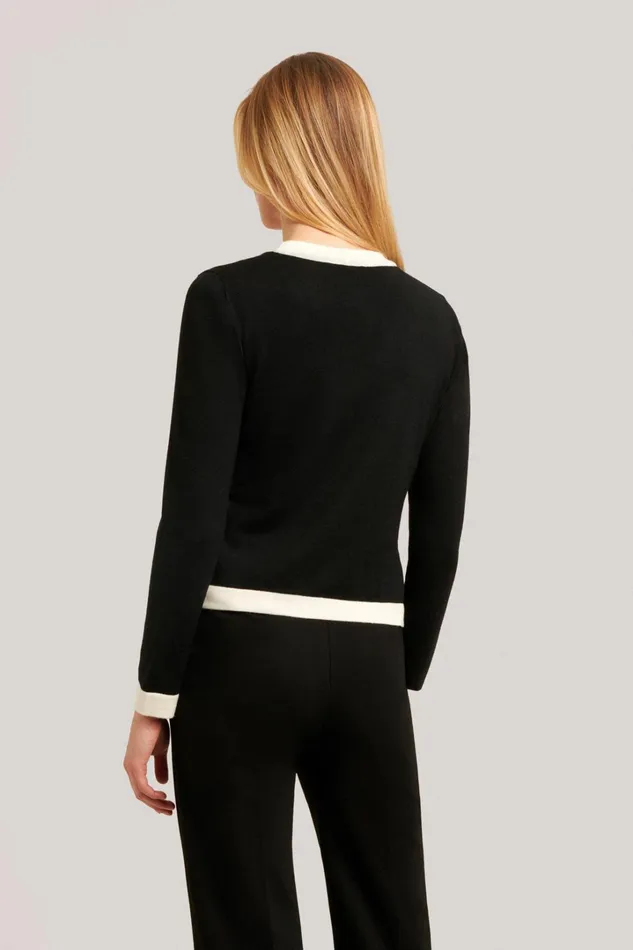 Luisa Spagnoli Cardigan Women Moris Blackcreamyellow Luisa Spagnoli Cardigan Women Moris Blackcreamyellow